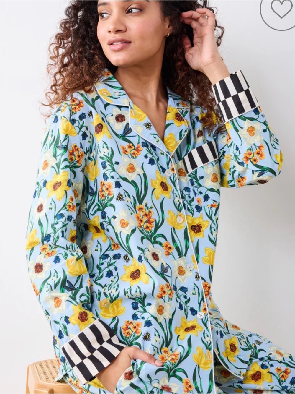 Print Fresh Daffodil Pajama Set size Small
